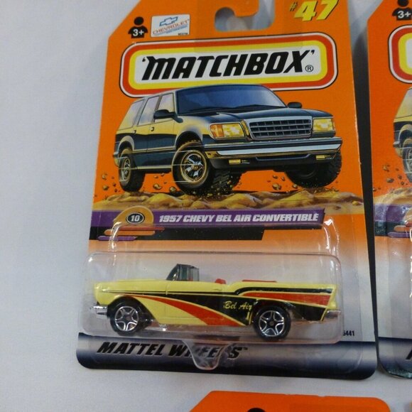 Matchbox Cadillac Sedan Deville Corvette 55 57 Chevy Bel Air Diecast Lot Carded - Picture 2 of 10